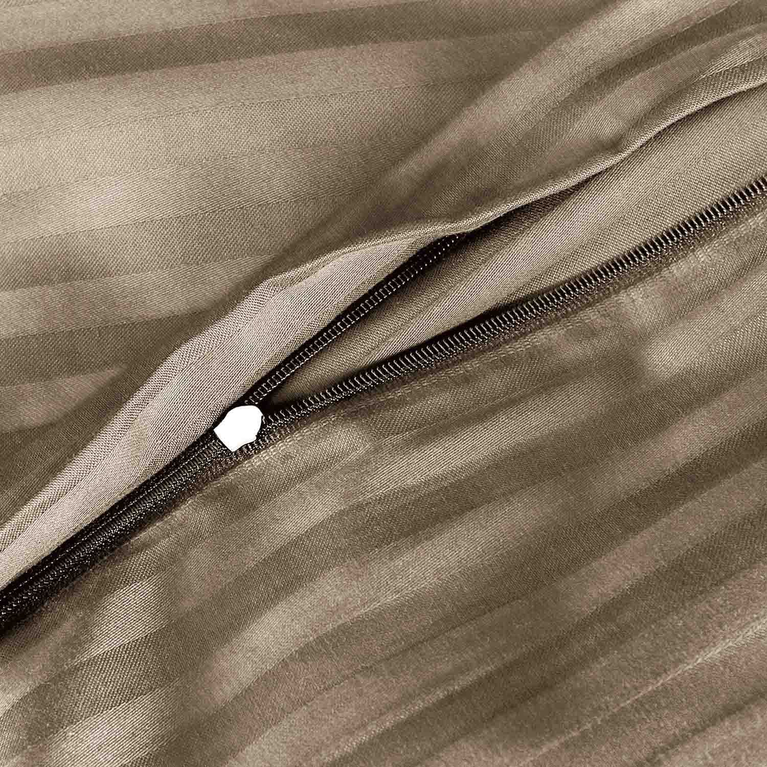 Pościel satyna bawełniana CIZGILI LIGHT BROWN/160x200 EXCLUSIVE 