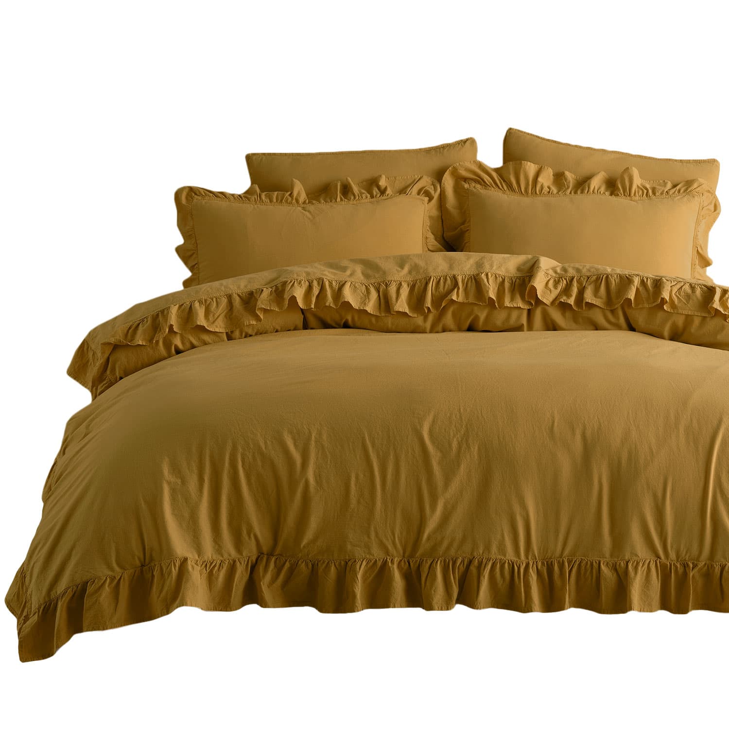 Pościel bawełniana ECRU OLIVE/160x200(P) STONEWASHED 
