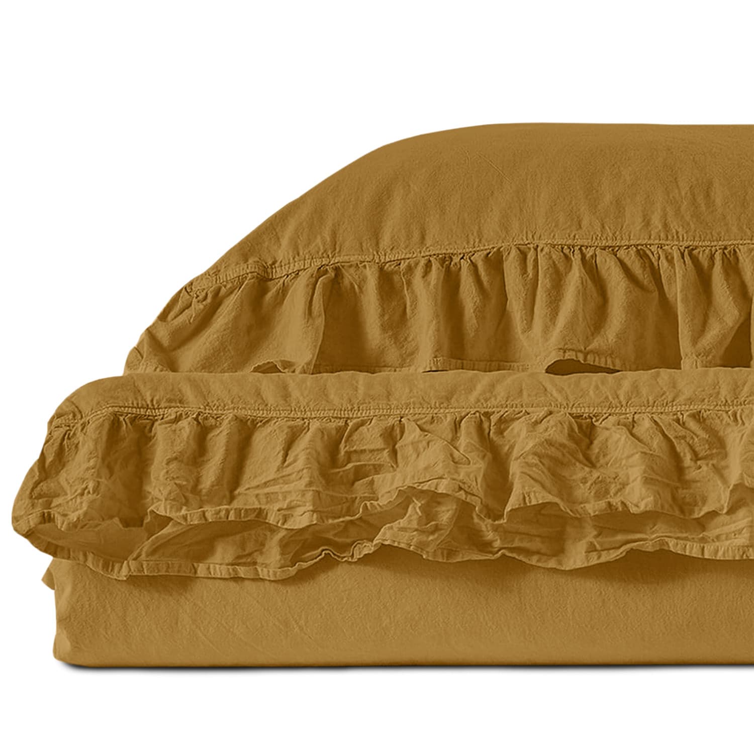 Pościel bawełniana ECRU OLIVE/160x200(P) STONEWASHED 