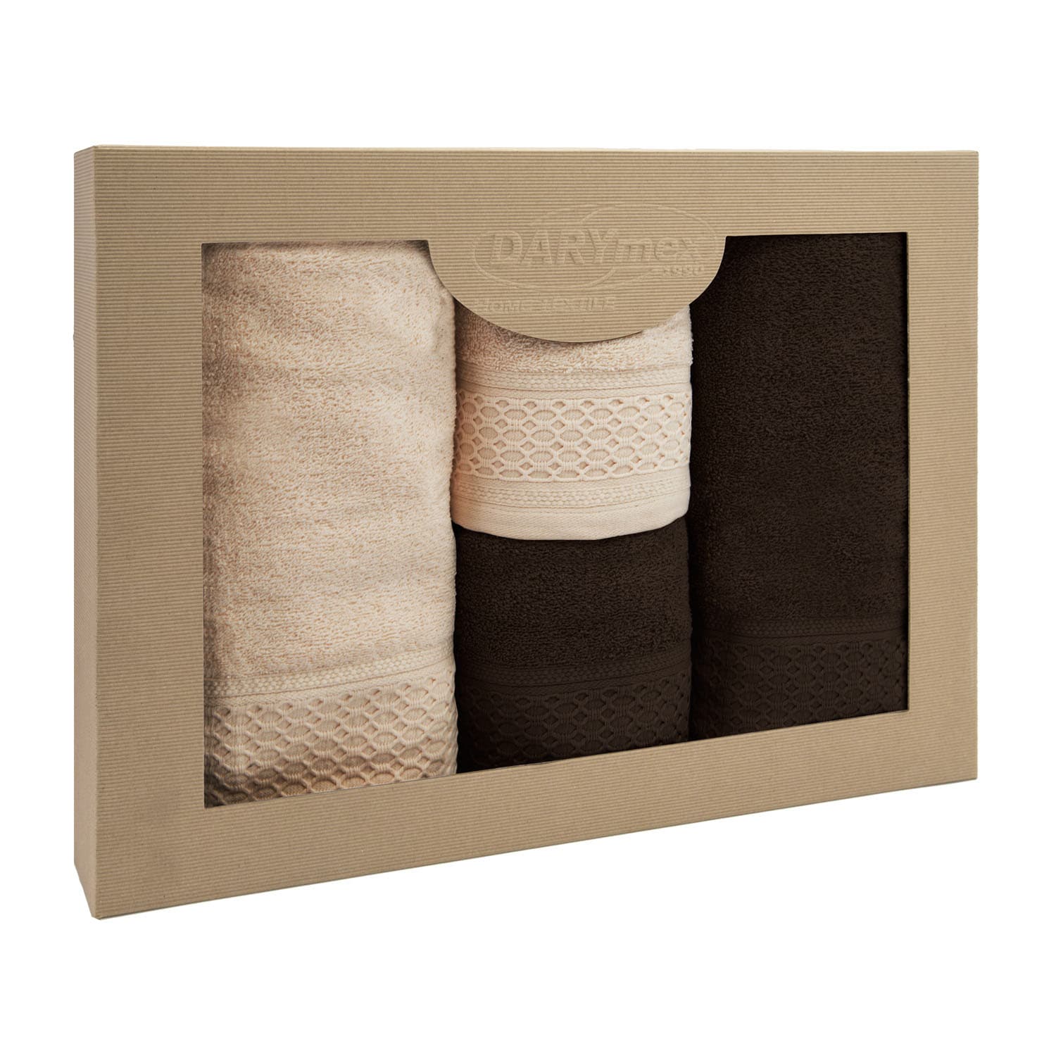 Ręcznik D Bawełna 100% Solano Cappuccino + Ciemny Brąz (P) 2x50x90+2x70x140 kpl. 