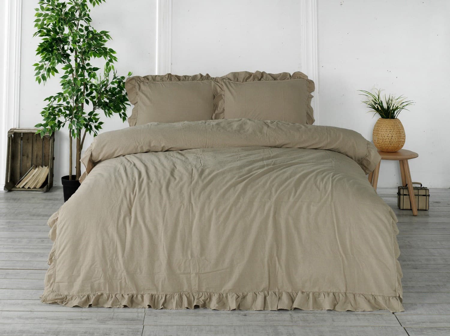 Pościel bawełniana OXFORDTAN/220X200(P) STONEWASHED 
