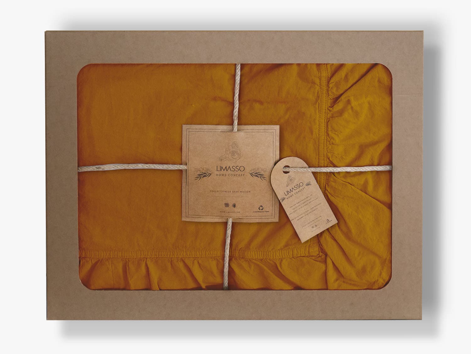 Pościel bawełniana MUSTARD/160x200(P) STONEWASHED 