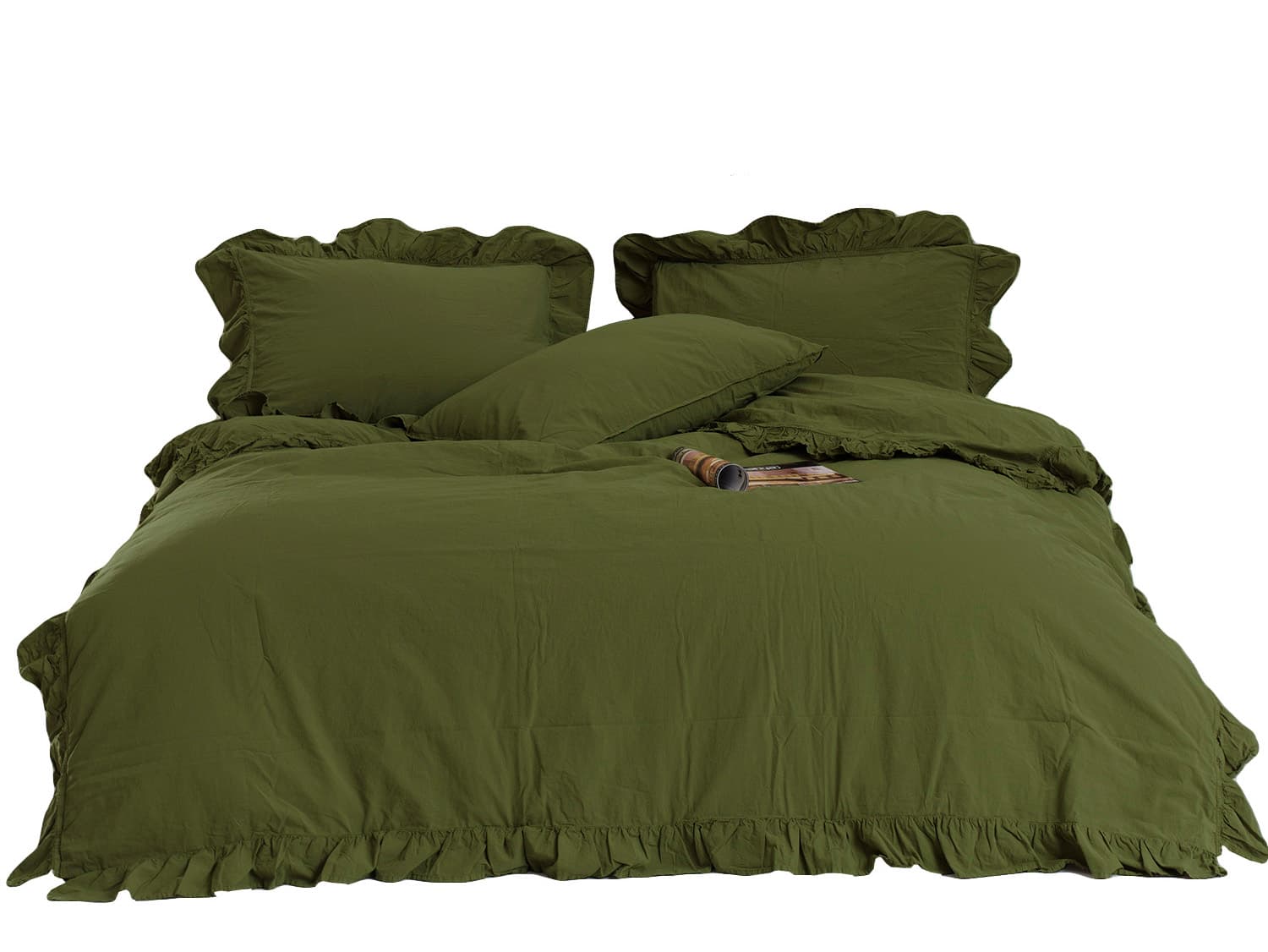 Pościel bawełniana OLIVE/160x200(P) STONEWASHED 