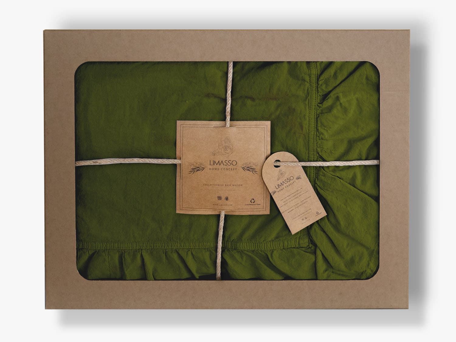 Pościel bawełniana OLIVE/160x200(P) STONEWASHED 