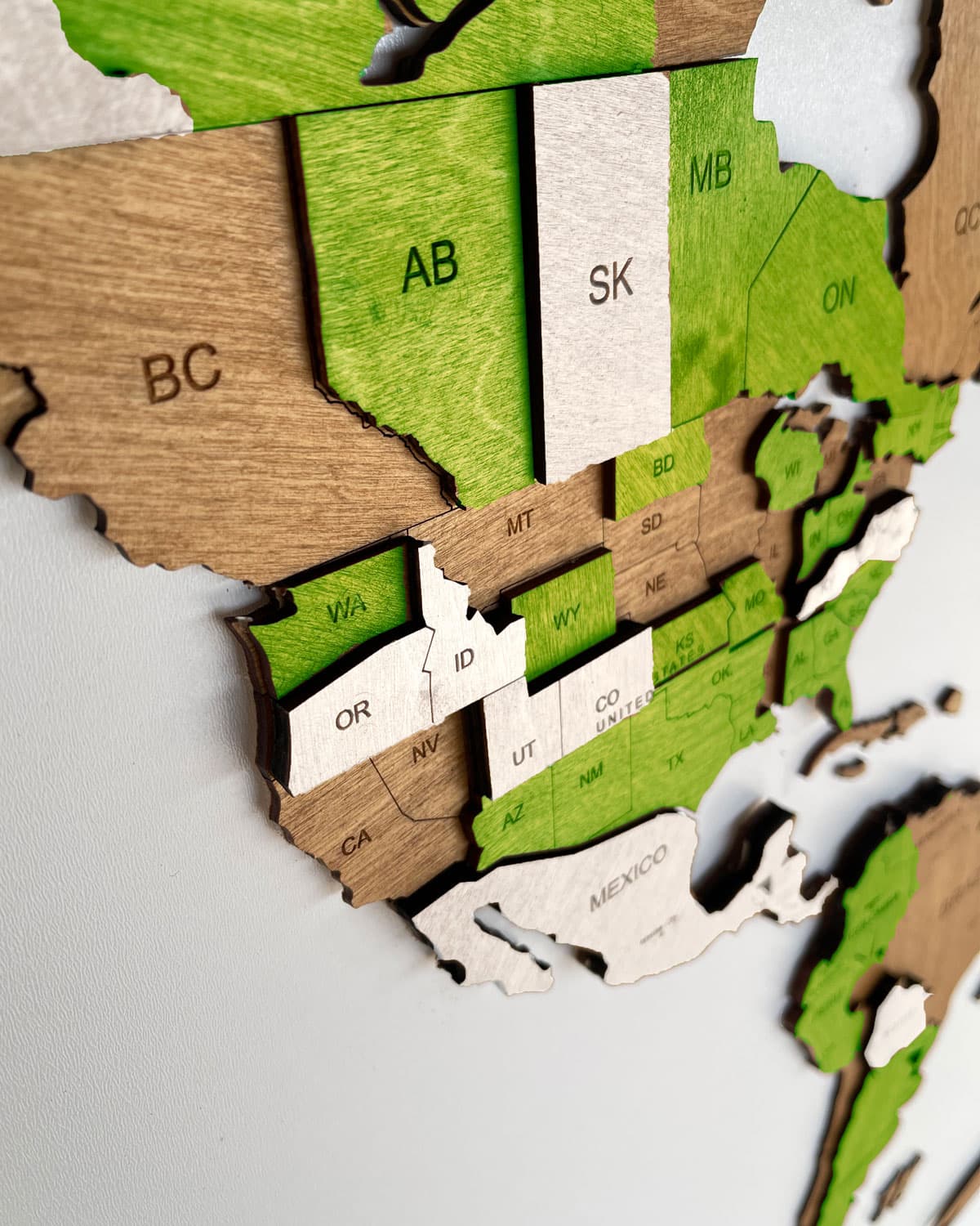 Drewniana Mapa Świata 3d na ścianę | LIME Sikorka® - 180x90cm